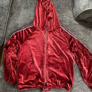 Sporty Red Velvet Jacket